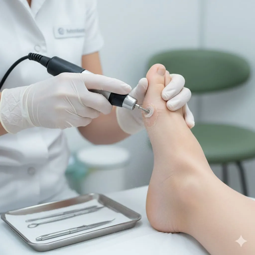 Hyperkeratosis thick skin removal